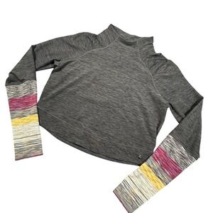 Prana Women's Medium Cropped Performance Top Zandra Funnel Neck Stretch